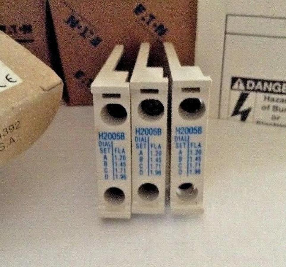 EATON CUTLER HAMMER,H2005B-3,OVERLOAD PROTECTION HEATERS LOT OF 6 (3-PKS)