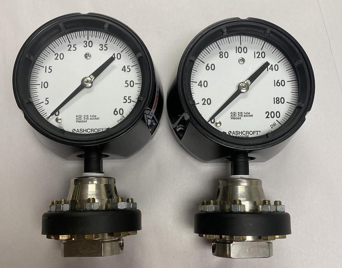 Used ASHCROFT,451279AS02L60#,DURAGAUGE SOLID FRONT CASE LOT OF 2