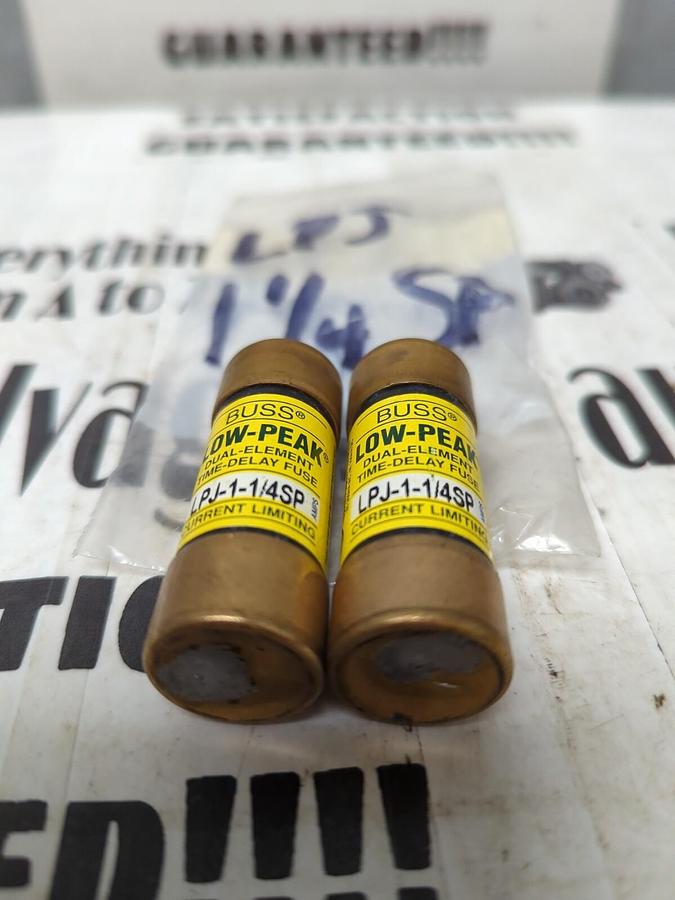 COOPER BUSSMANN,LPJ 1-1/4SP,LOW-PEAK 1-1/4 AMP FUSES LOT OF 2 NOS
