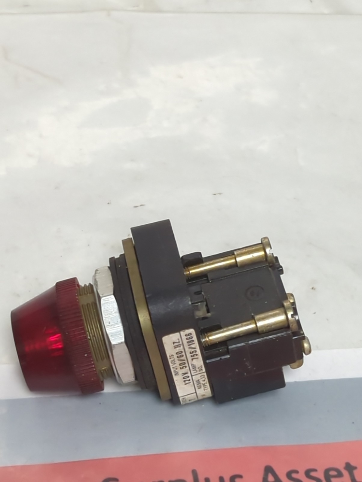 Used ALLEN BRADLEY,800T-P16,SERIES T PILOT LIGHT RED PRE-OWNED