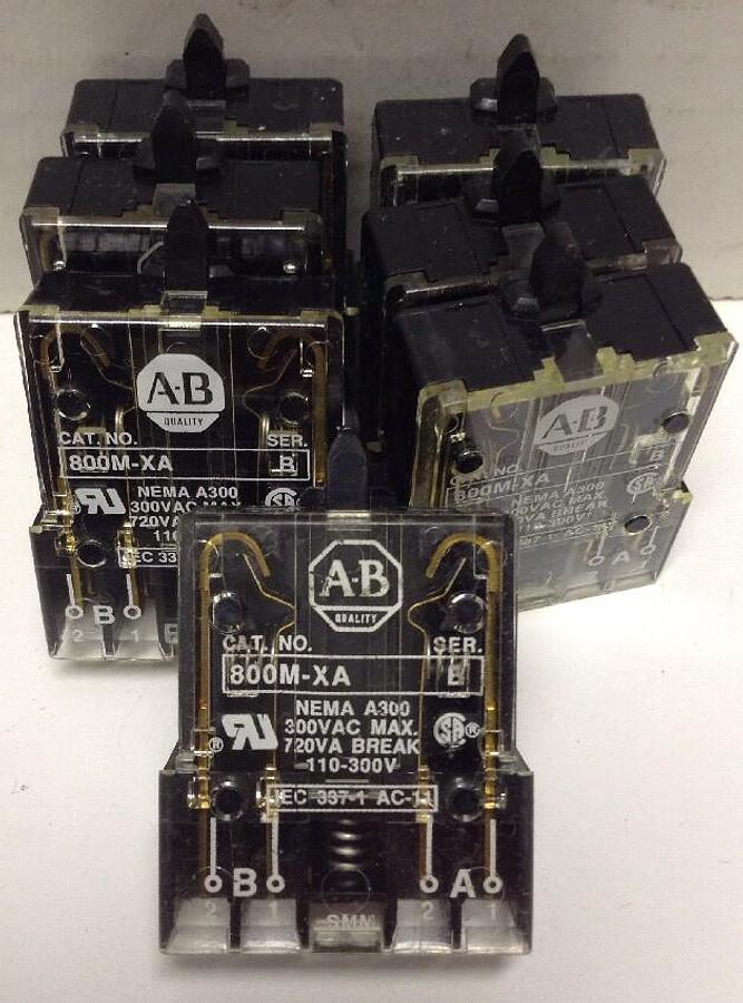 Allen-Bradley,800M-XA,Contact Block Series B LOT OF 7