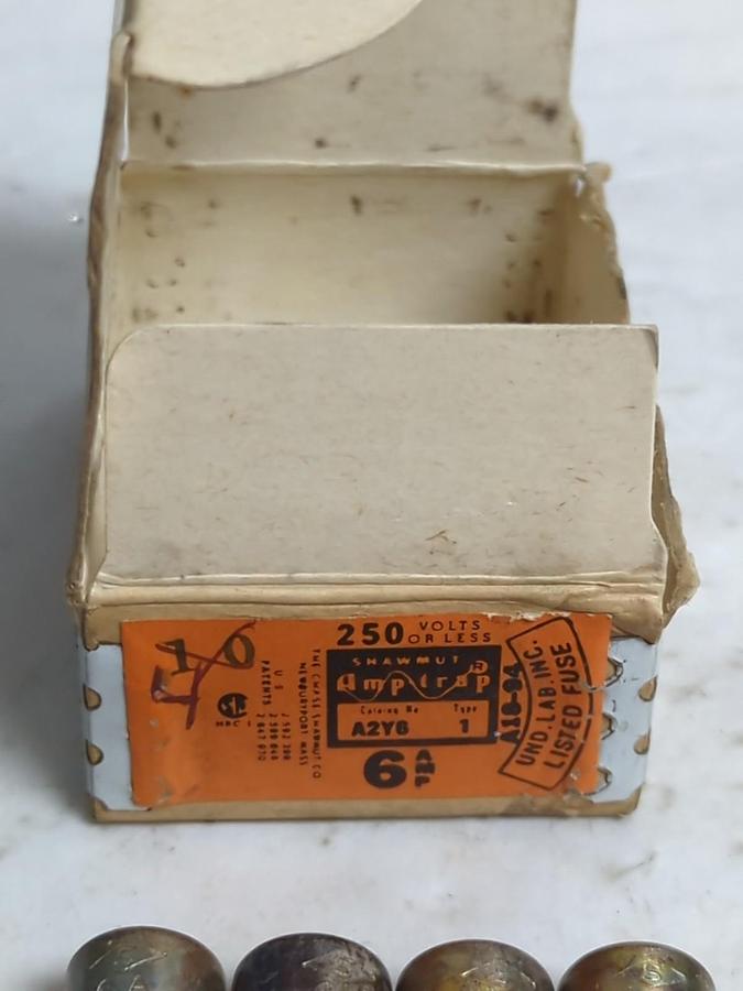 CHASE SHAWMUT,A2Y6,AMP-TRAP 6 AMP FUSES BOX OF 4 NOS