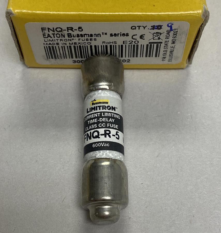 COOPER BUSSMANN,FNQ-R-5,LIMITRON 5 AMP FUSE LOT OF 9 NEW