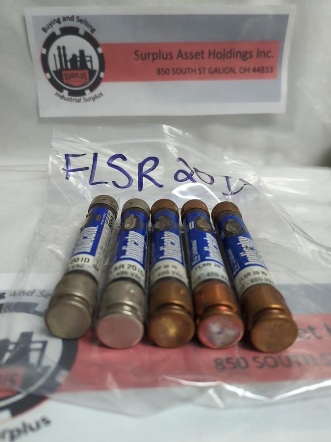Used LITTELFUSE,FLSR20ID,INDICATOR 20 AMP FUSE LOT OF 5 PRE-OWNED