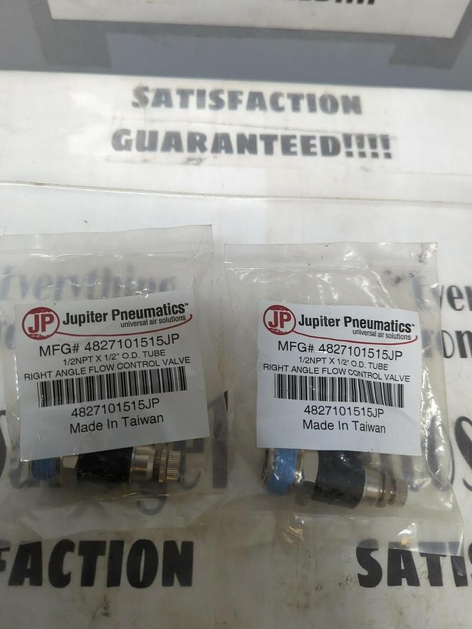 JUPITER PNEUMATICS,4827101515JP, 1/2NPTX1/2INOD RIGHT ANGLE FLOW VALVE LOT OF  2