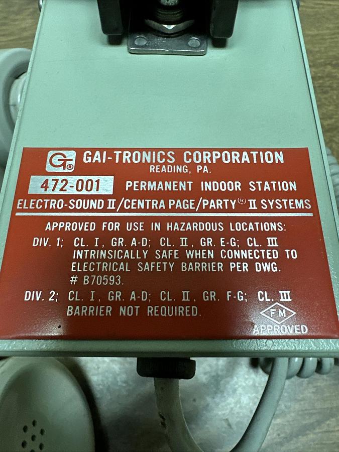 Gai-Tronics,472-001,Permanent Indoor Station
