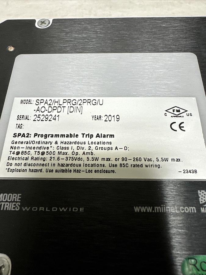 Moore,SPA2/HLPRG/2PRG/U-AO-DPDT (DIN),Programmable Trip Alarm