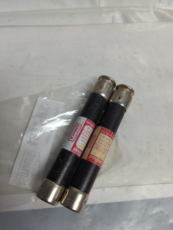 Used LITTELFUSE,FLSR 30,SLO-BLO 30 AMP FUSE LOT OF 2 PRE-OWNED