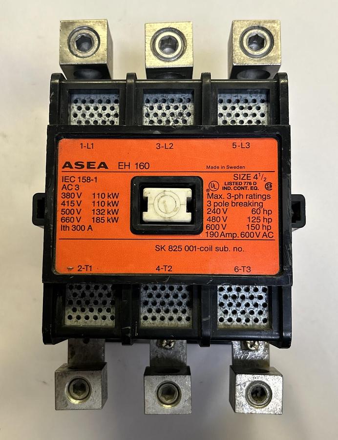 Used ABB,EH160,CONTACTOR SIZE 4-1/2 190A 600V
