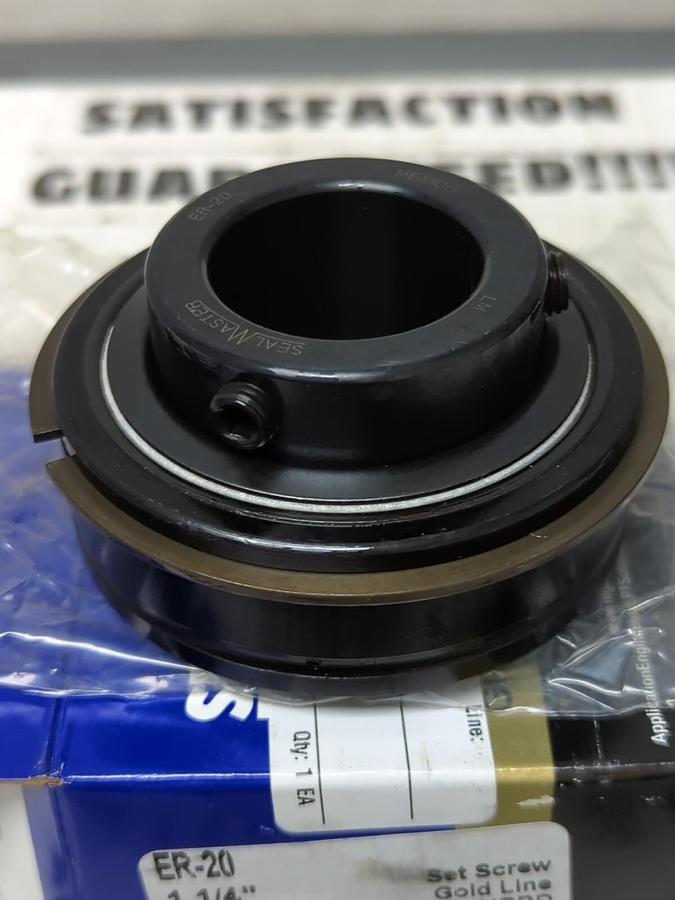 SEALMASTER,ER-20,INSERT BEARING WITH SNAP RING & SETSCREW COLLAR 1-1/4 IN BORE
