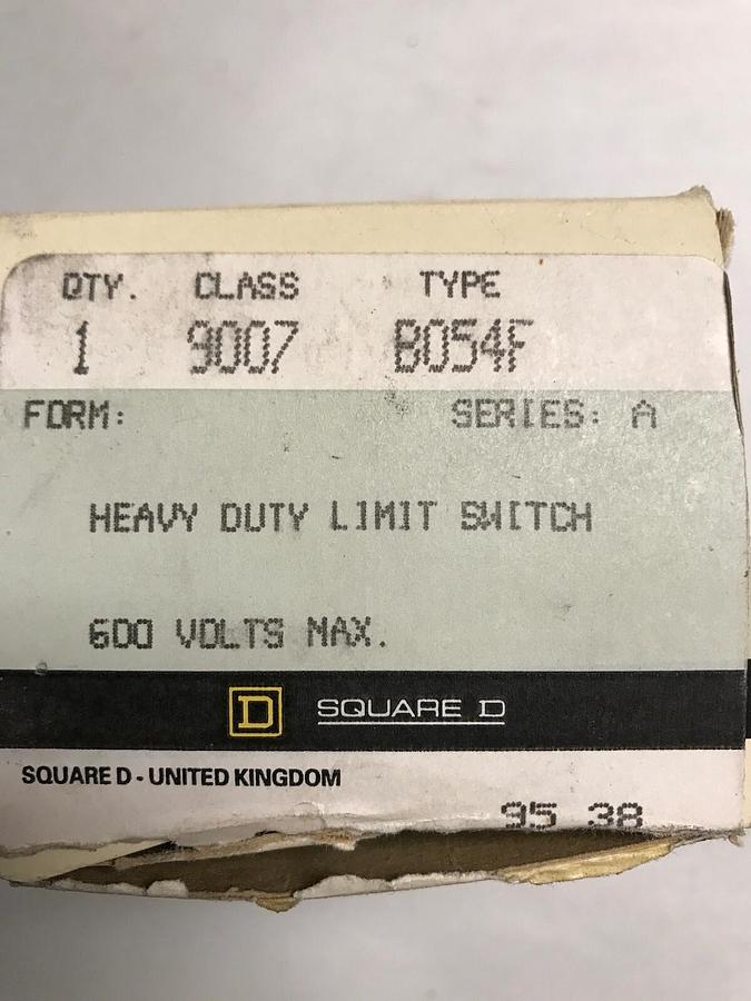 Square D,TYPE B054F,Class 9007 Limit Switch