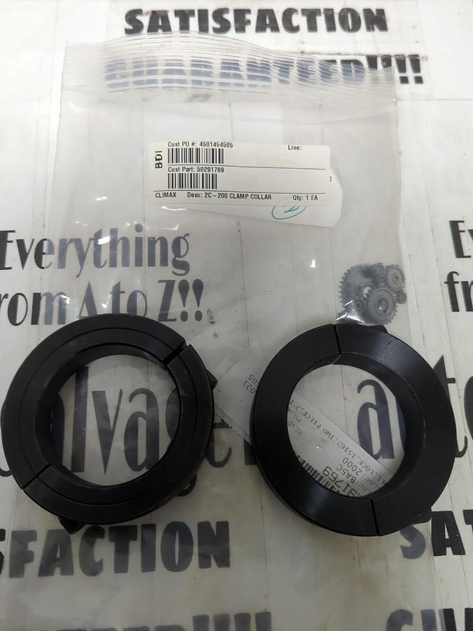 CLIMAX,2C-200,2 PIECE SHAFT/CLAMP COLLAR 2 INCH BORE LOT OF 2 NOS