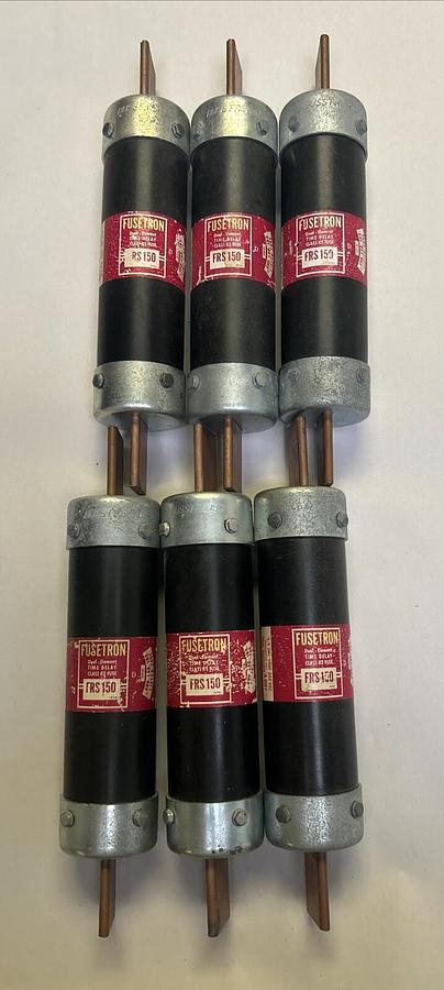 Used BUSSMANN,FRS150,FUSETRON FUSE 150A 600V LOT OF 6