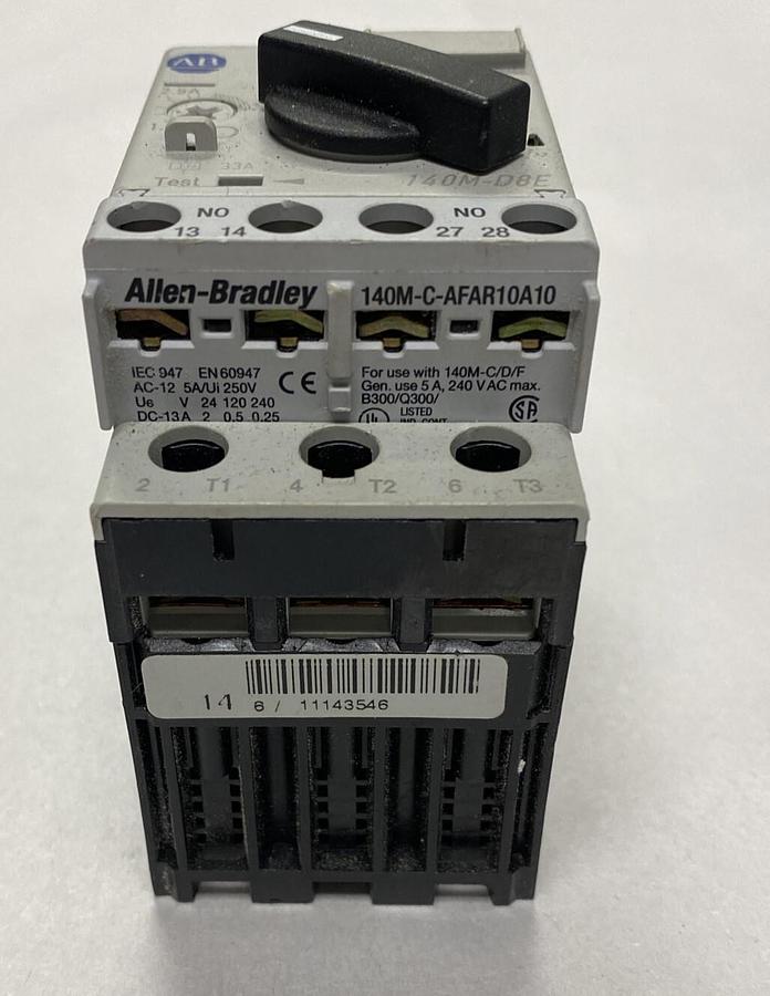 Used ALLEN BRADLEY,140M-D8E-B25,SER B MOTOR PROTECTION CIRCUIT BREAKER