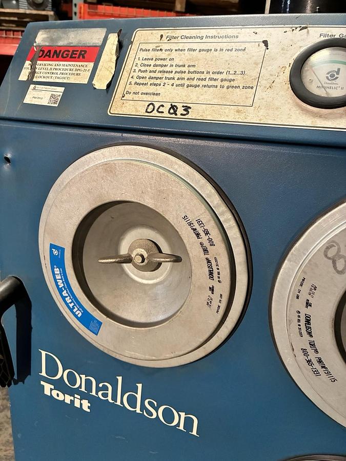 Used DONALDSON TORIT,EASY TRUNK QS,DUST COLLECTOR 1.5HP 115V 1PH 750CFM