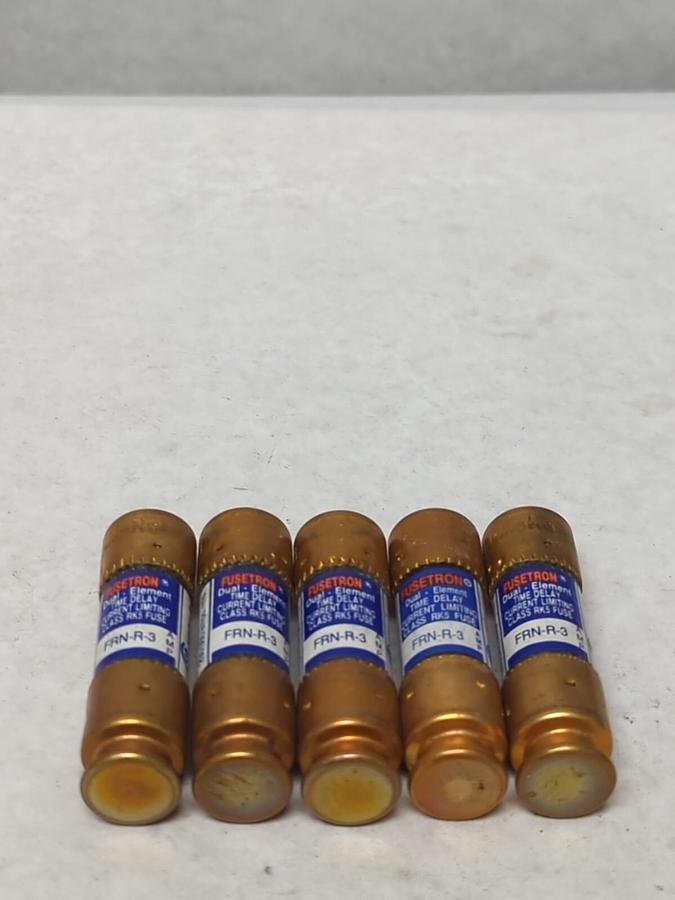 COOPER BUSSMANN,FRN-R-3,FUSETRON 3 AMP FUSE LOT OF 5 NOS