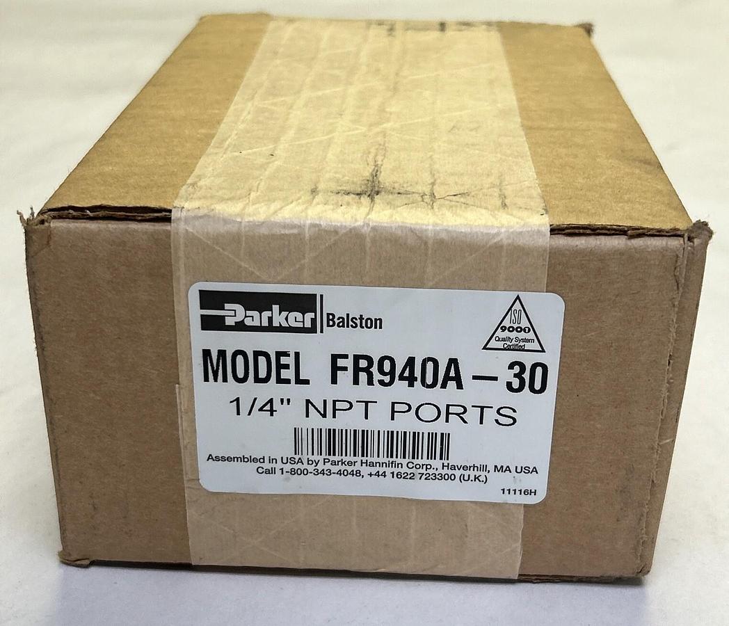 Used PARKER,FR940A-30,FILTER REGULATOR 1/4INCH NPT PORTS NEW