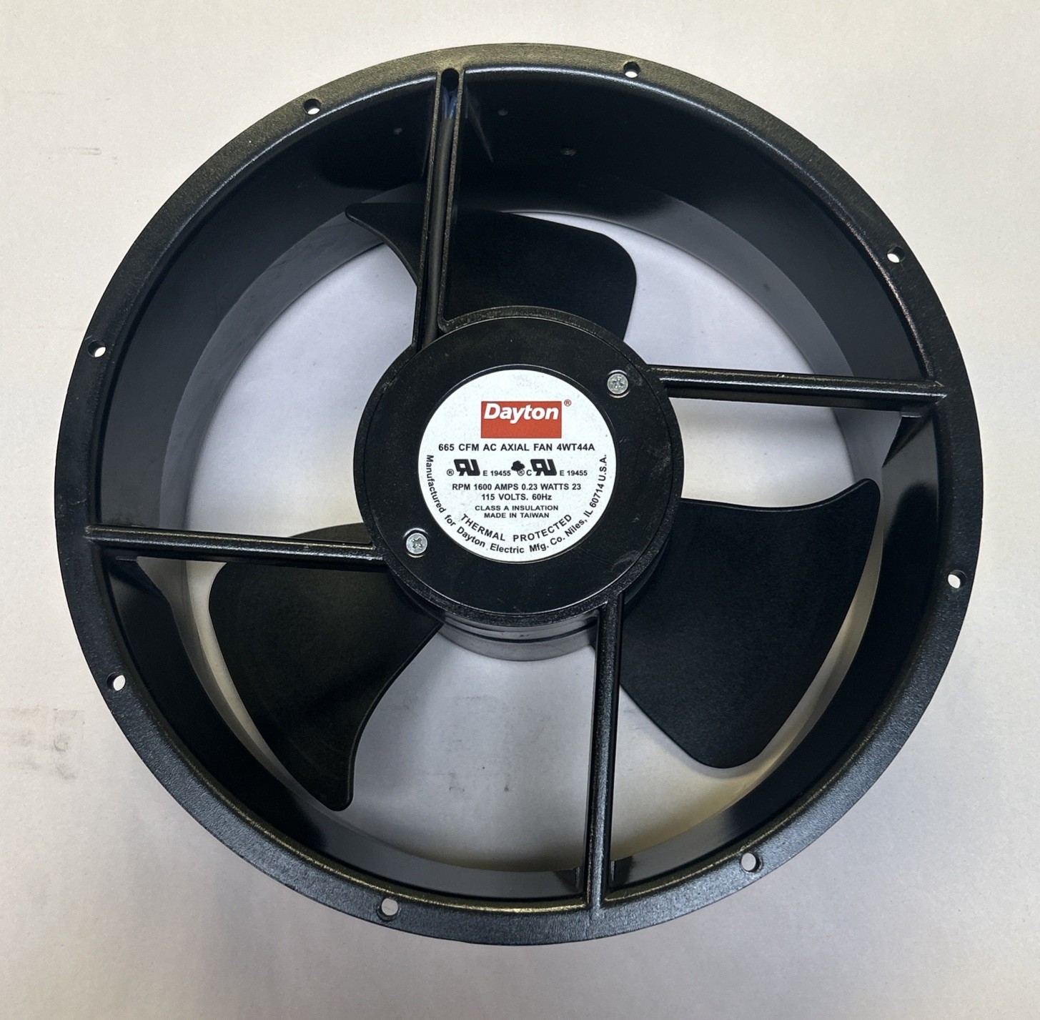 Used DAYTON,4WT44A,665 CFM AC AXIAL FAN