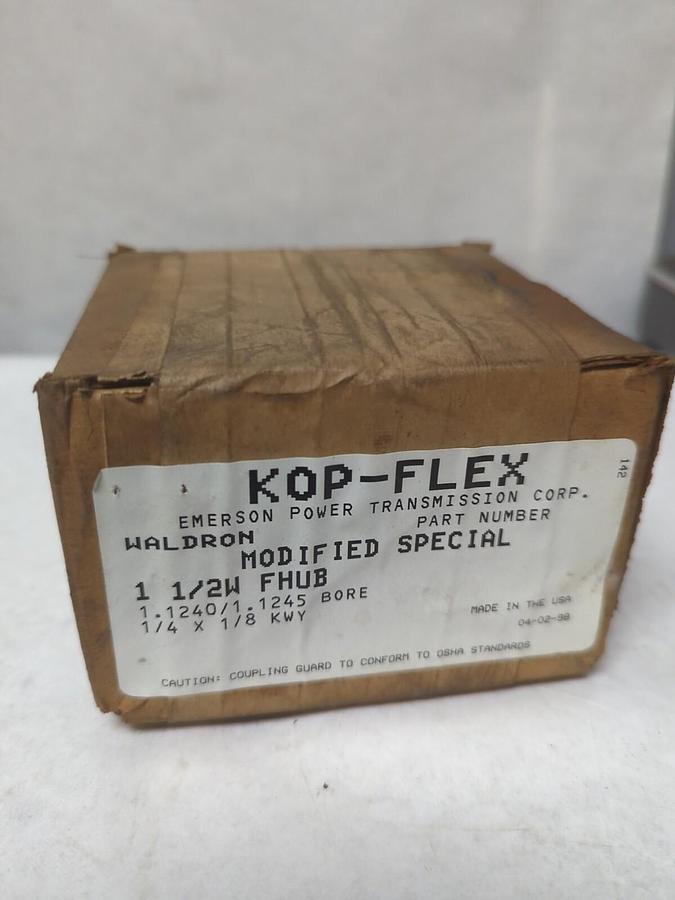 KOP-FLEX,1-1/2W FHUB,GEAR COUPLING HUB EMERSON POWER 1.1240/1.1245 BORE NOS