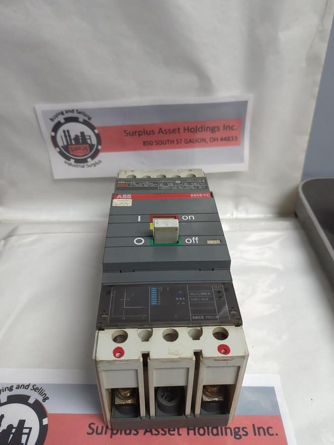 Used ABB,S4H,SACE PR211 CIRCUIT BREAKER 250 AMP PRE-OWNED