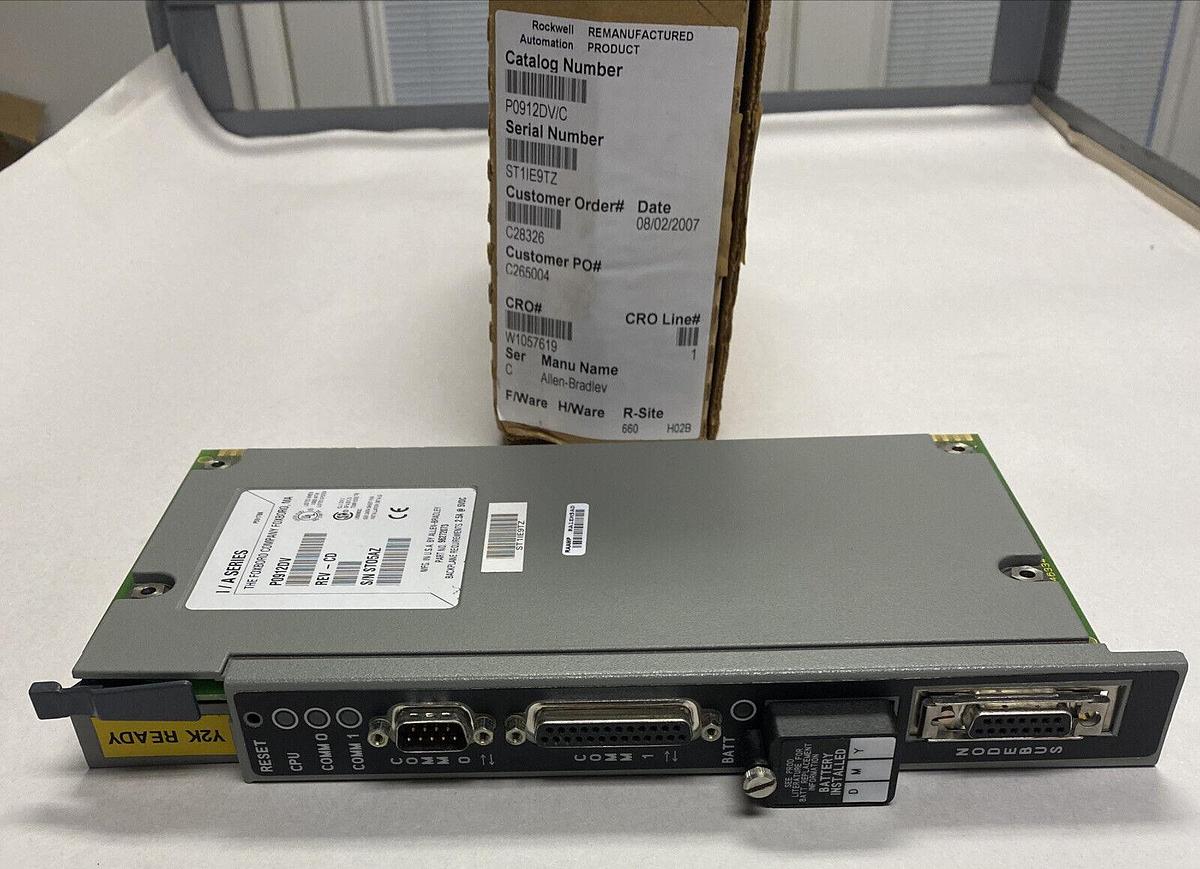 Used ALLEN BRADLEY,P0912DV,SER C CPU PROCESSOR MODULE REFURBISHED