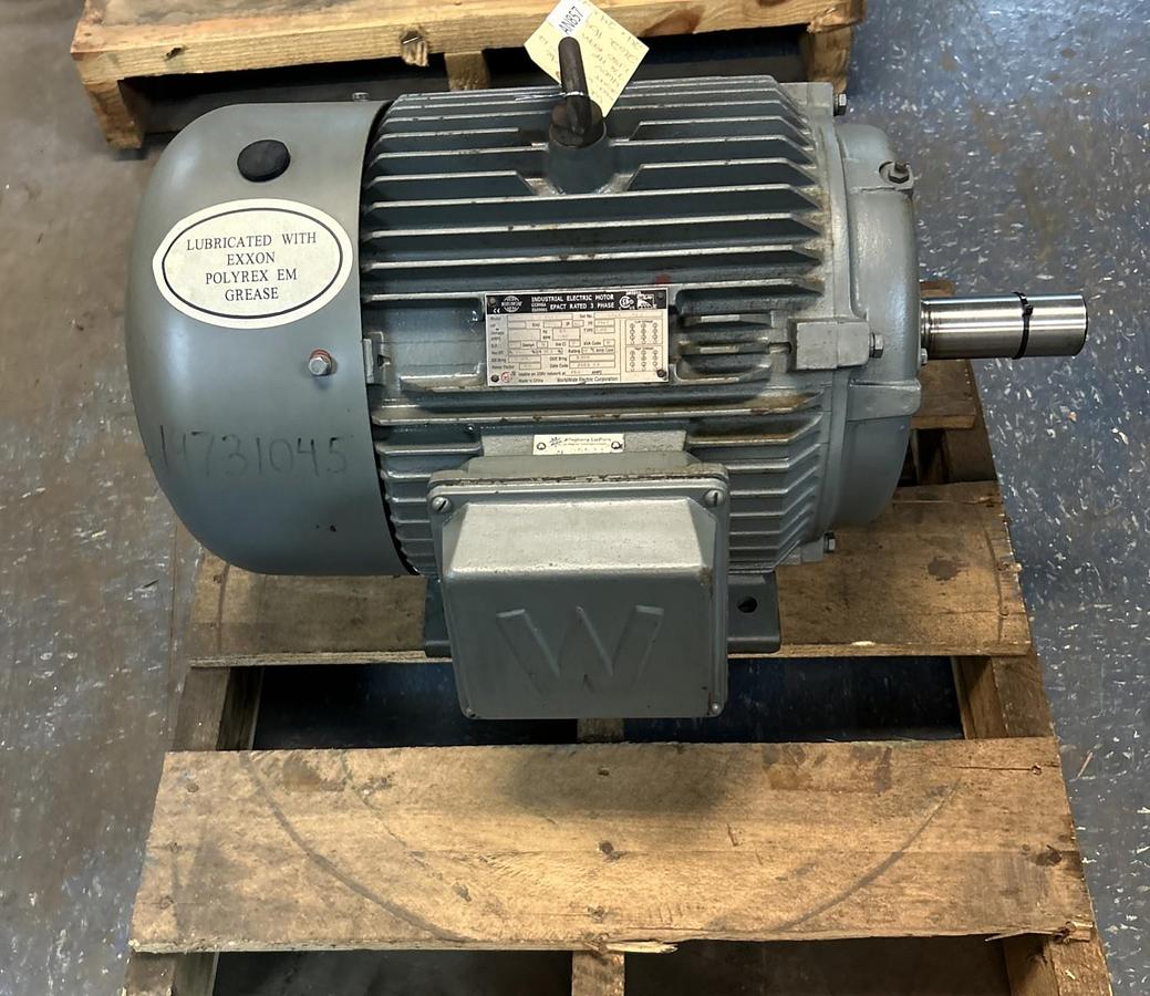 Used WORLDWIDE ELECTRIC,WWE7.5-12-254T,MOTOR 7.5HP 1180RPM 460V 3PH 254T FRAME