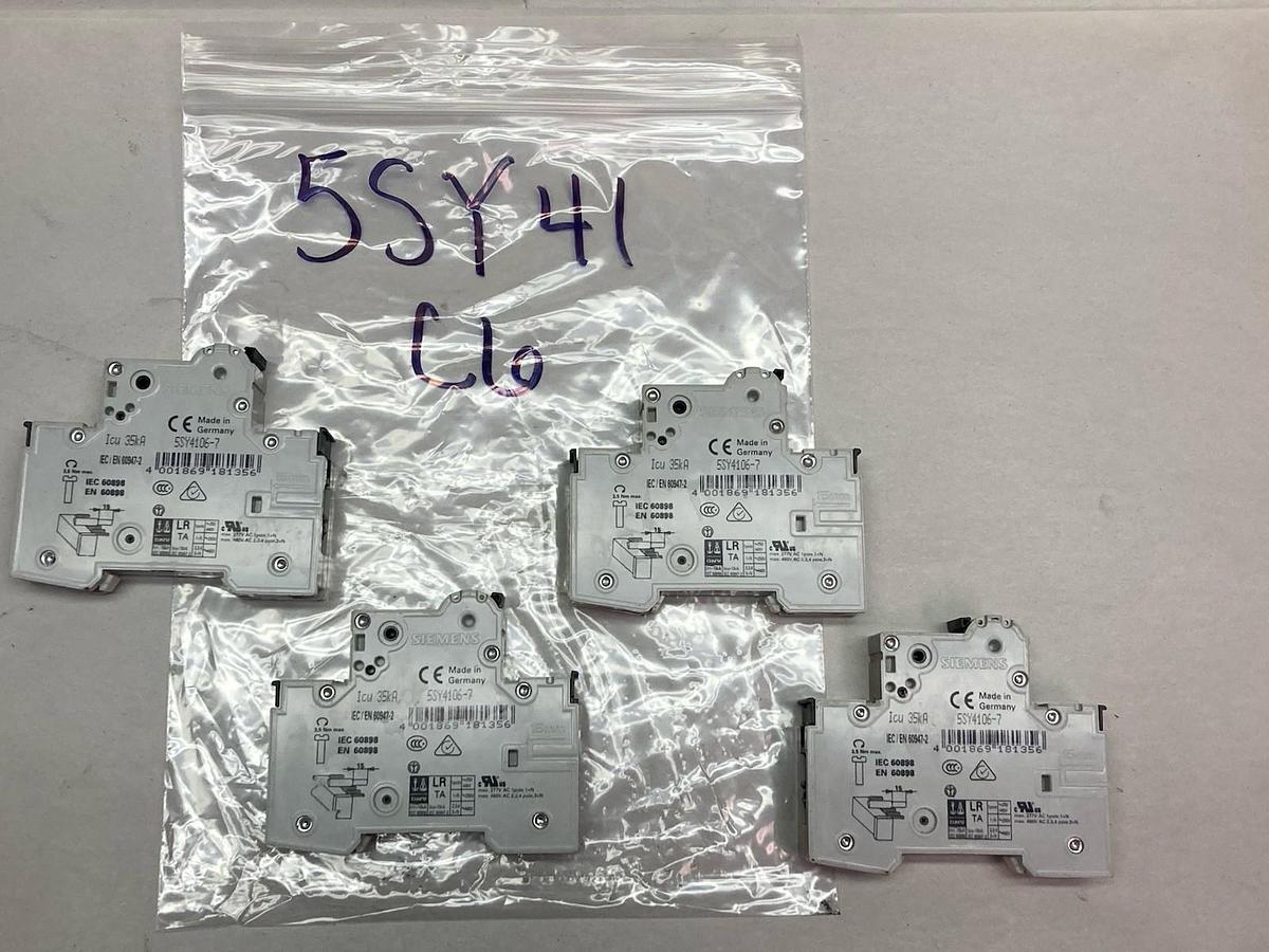 Used Siemens,5SY4106-7,Miniature Circuit Breaker 230/400V 35kA LOT OF 4