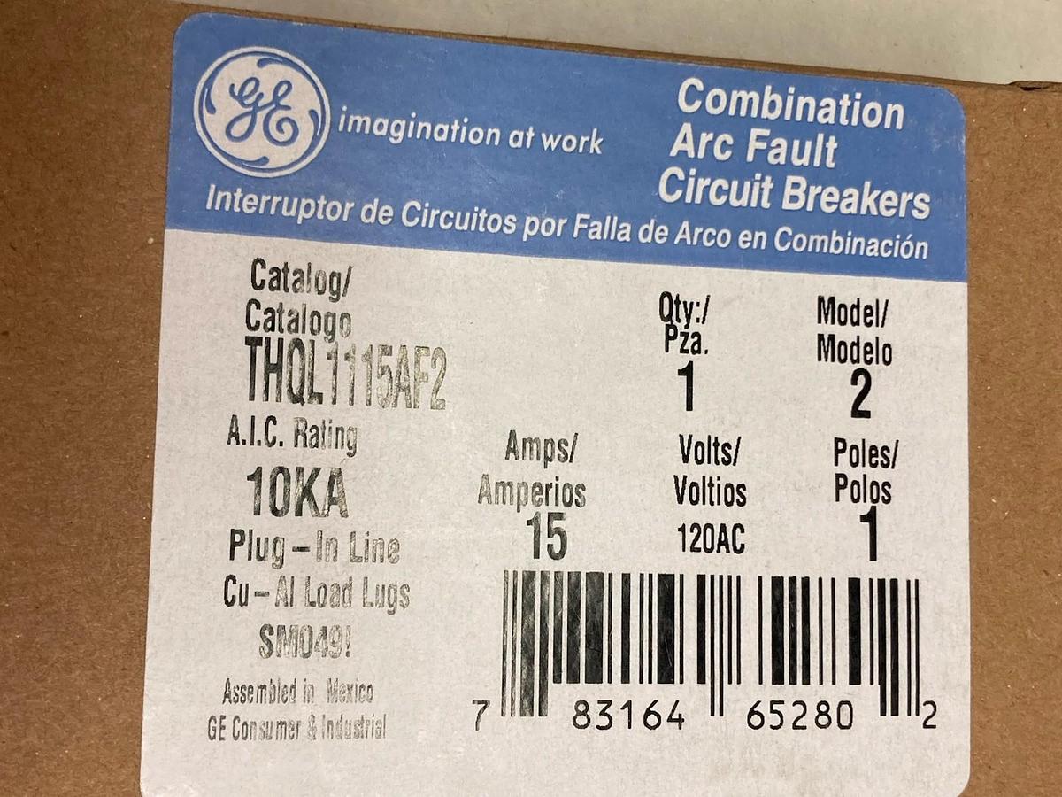 General Electric,THQL1115AF2,Circuit Breaker 15A 120V 1-Pole