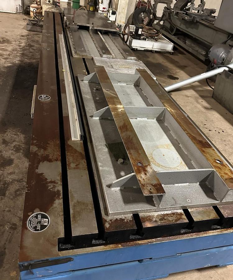 Used Level-Tite,"T" Slot Table 48" X 192" with Leveling Base and Fixtures Shown