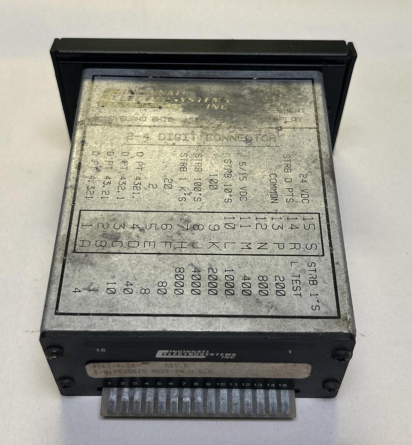 Used CINCINNATI ELECTROSYSTEMS,4161,7-SEGMENT DISPLAY