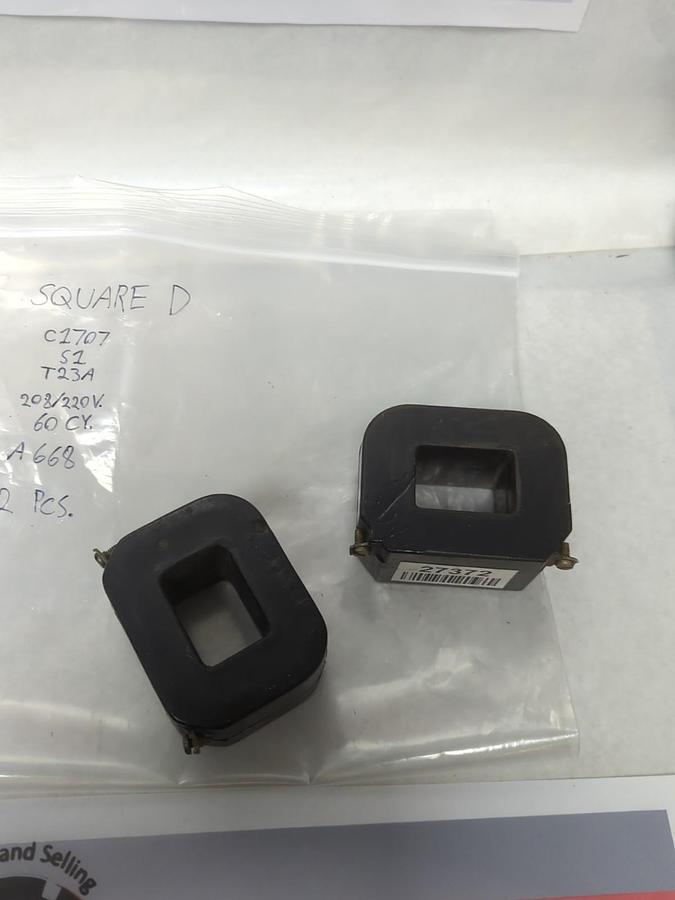 Used SQUARE D,C1707,COIL 208/220V 60HZ LOT OF 2 PRE-OWNED