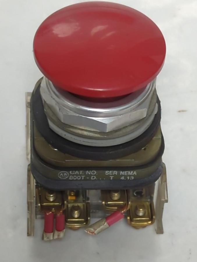 Used ALLEN BRADLEY,800T-D,SERIES T EMERGENCY STOP PUSH BUTTON PRE-OWNED