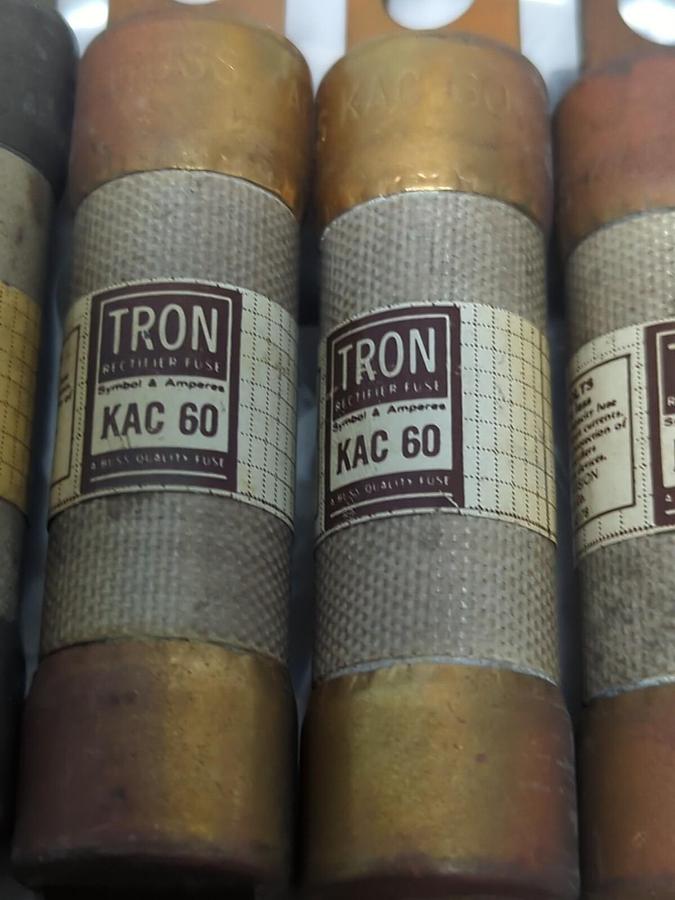 COOPER BUSSMANN,KAC-60,RECTIFIER 60 AMP FUSE LOT OF 6 NOS