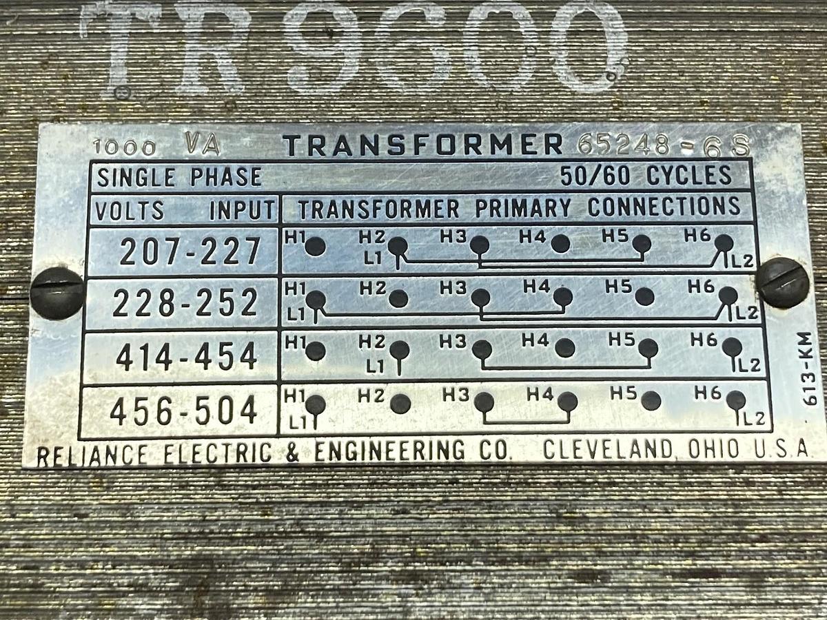 Used Reliance Electric,65248-6S,Transformer