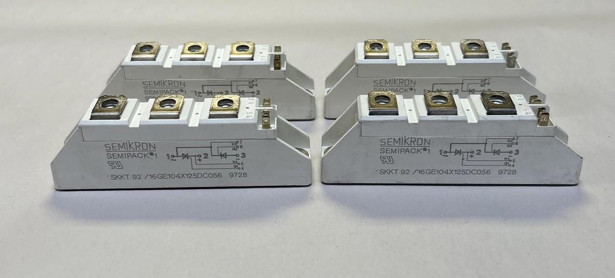 Used SEMIKRON,SKKT92/16GE104X125DC056,THYRISTOR LOT OF 4