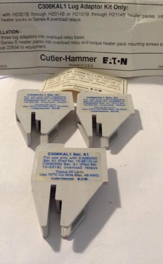Eaton Cutler-Hammer,C306KAL-3, Lug Adapter Assembly LOT OF 5