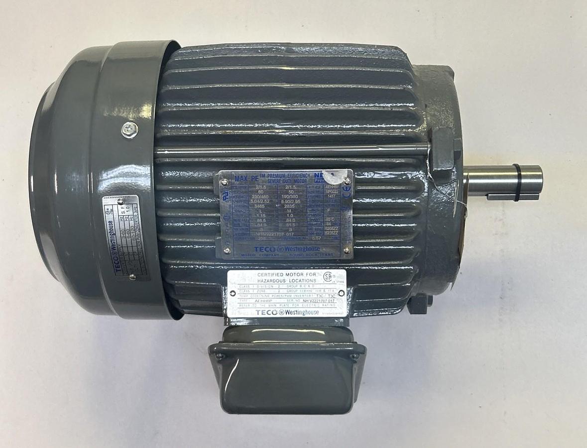 TECO-WESTINGHOUSE,NP0022,SEVERE DUTY MOTOR 2HP 3465RPM 230/460V 145T FRAME NOS