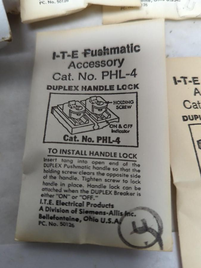 I.T.E./SIEMENS,PHL-4,HANDLE LOCK FOR DUPLEX BREAKERS LOT OF 10 NOS