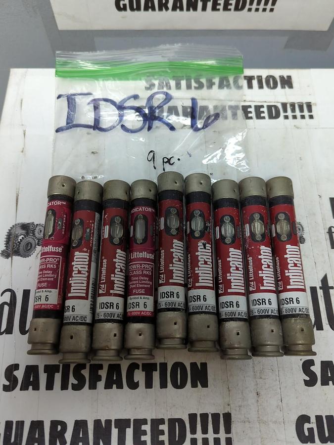 LITTELFUSE,IDSR-6,INDICATOR 6 AMP FUSES LOT OF 9 NOS