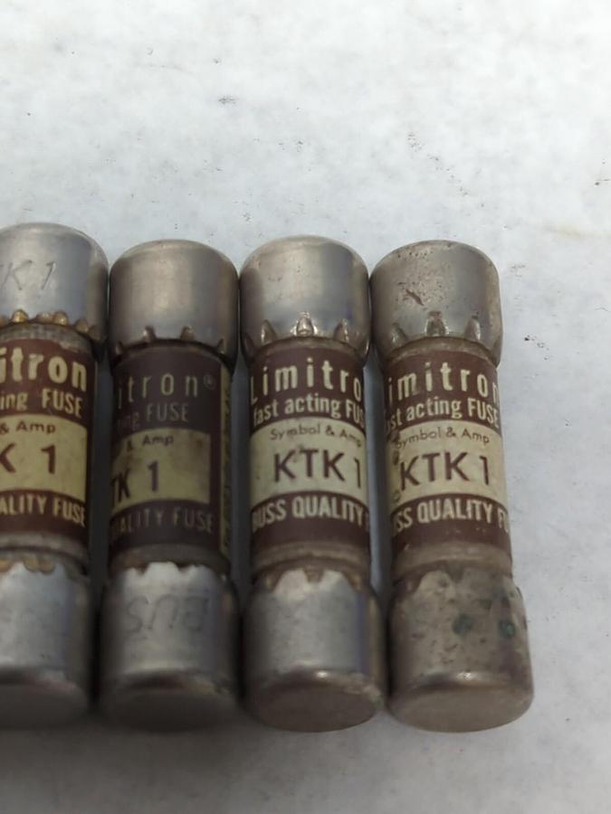 COOPER BUSSMANN,KTK1,FAST ACTING 1 AMP FUSE LOT OF 11 NOS