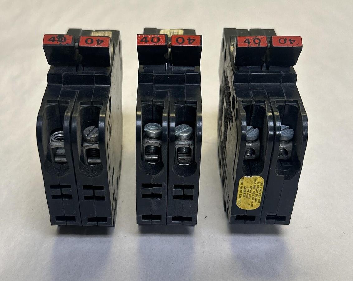 Used FEDERAL PACIFIC,NC240,CIRCUIT BREAKER 40A 120/240V 2P LOT OF 3