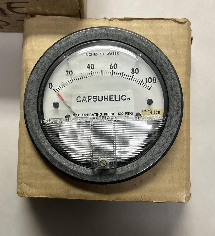 DWYER,4100,PRESSURE GAGE 0-100IN OF WATER NOS