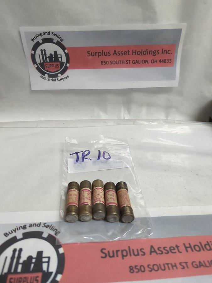 Used GOULD SHAWMUT,TR-10,TRI-ONIC 10 AMP FUSE LOT OF 5 PRE-OWNED