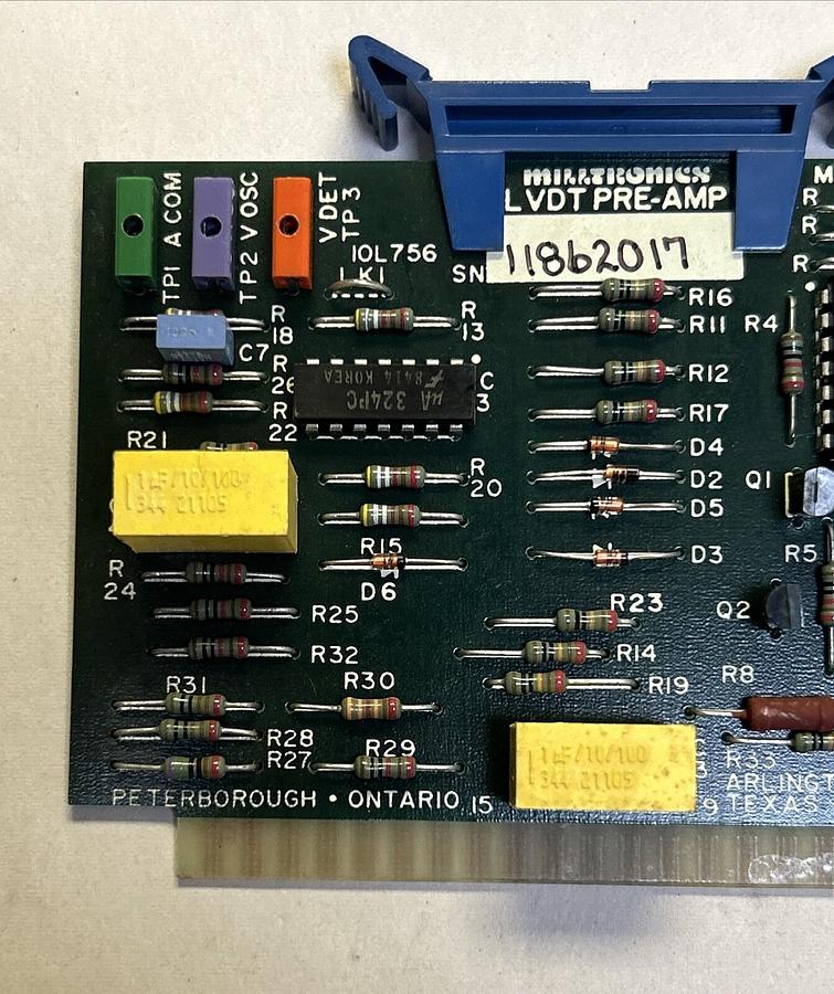Used MILLTRONICS,11862017,VDT PRE-AMP CIRCUIT BOARD