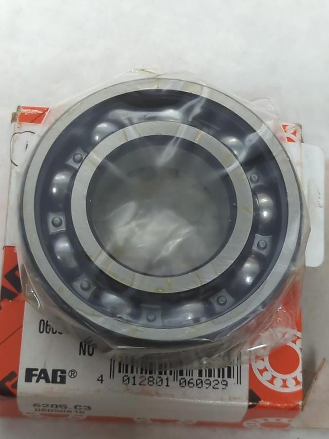 FAG,6205-C3,DEEP GROOVE BALL BEARING 25MM BORE LOT OF 2 NOS