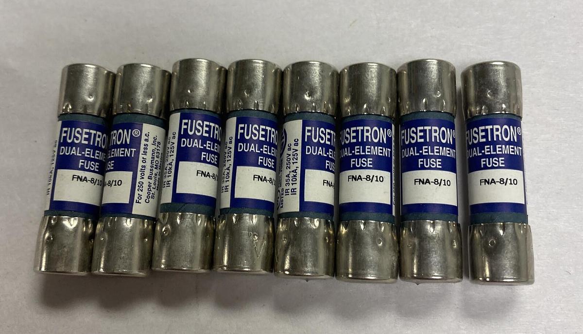 Cooper Bussmann,FNA-8/10,Fusetron Fuse Lot Of 8 NOS