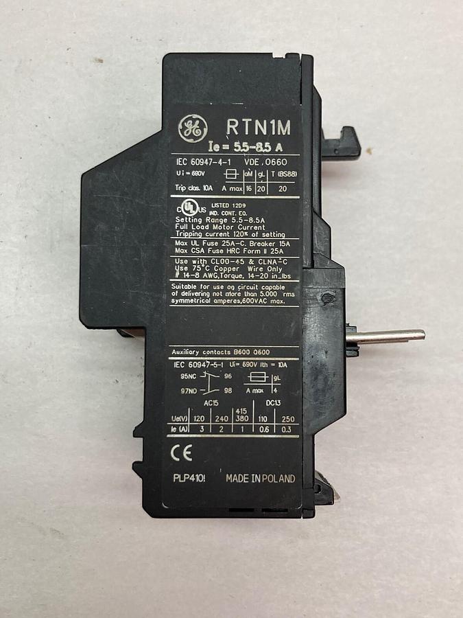 Used General Electric,RTN1M,Overload Relay
