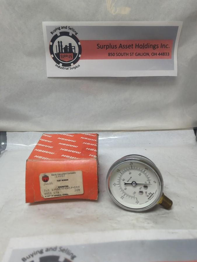 MARSH,J4605,GAUGE 2.5 1/4 BM 30VAC/-100 NOS