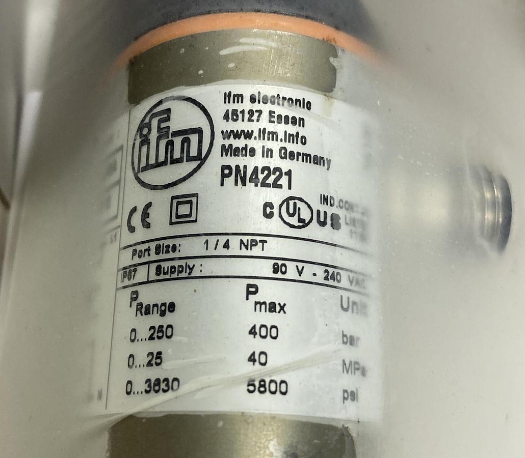 IFM EFECTOR,PN-250-SBN14-HFBOW/LS/ /V PN4221,PRESSURE SENSOR NOS
