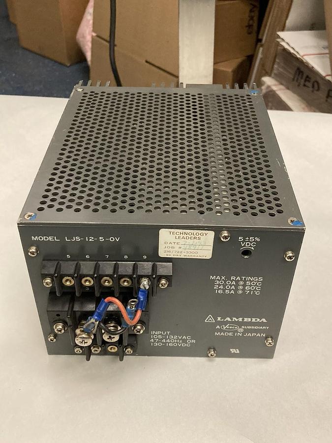 Used Lambda,LJS-12-5-OV,Regulated Power Supply 16.5A-30.0A 105-132V 47-440Hz